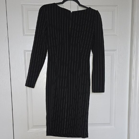DKNY legant Black Striped Dress NEW - Picture 10 of 10